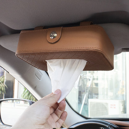 Leather car tissue paper box holder