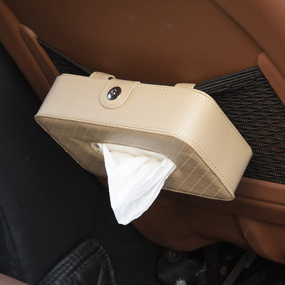 Leather car tissue paper box holder